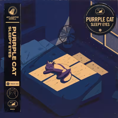 Sleepy Eyes - Purrple Cat